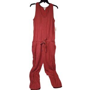 Daily Ritual Women's Rust Orange Terry Sleeveless Scoopneck Jumpsuit Size Small!
